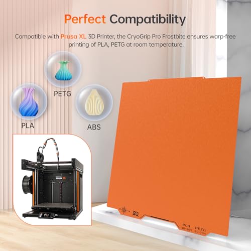 Image of BIQU Cryogrip Pro Frostbite Matte Orange Cold Build Plate for Prusa XL 3D Printer 365x380.75MM Double-Sided Upgrade Room Temperature Print Removable Surface Platform