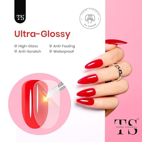 Image of THR3E STROKES 2 Pcs 15Ml No Wipe Gel Top Coat And Base Coat Set - Soak Off Led Nail Lamp Gel Base Top Coat Finish Nail Art Design For Women. (Requires Uv Light)(Machine Se Sukhengi)