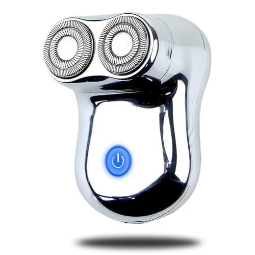 Electric Razor for Men, Electric Shavers for Men USB Rechargeable, Fast-Charging Cordless 2 Heads Shavers with 5 Watts Motor,Travel Razors for Dense Beard (Silver)