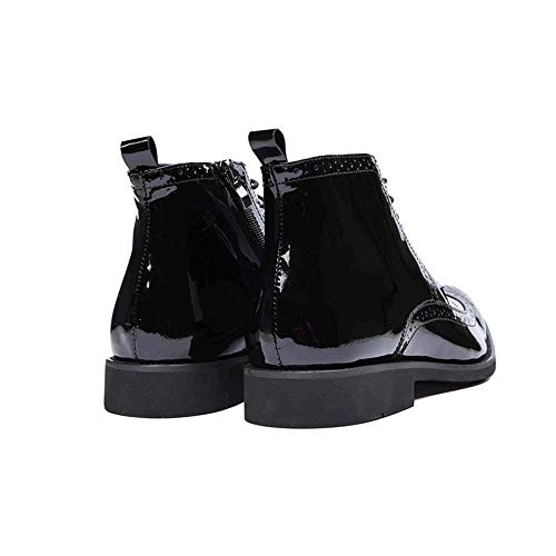 Feito à mão Botas de tornozelo masculinas pretas pontas de asa planas com cadarço para homens escrit