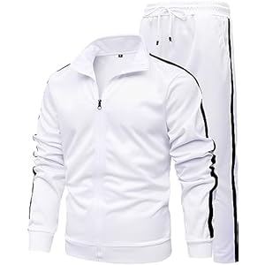 GXAMOY Men’s Athletic 2 Pieces Tracksuit Casual Full Zip Jogging Sweat Suit Workout Sports Set Sportswear