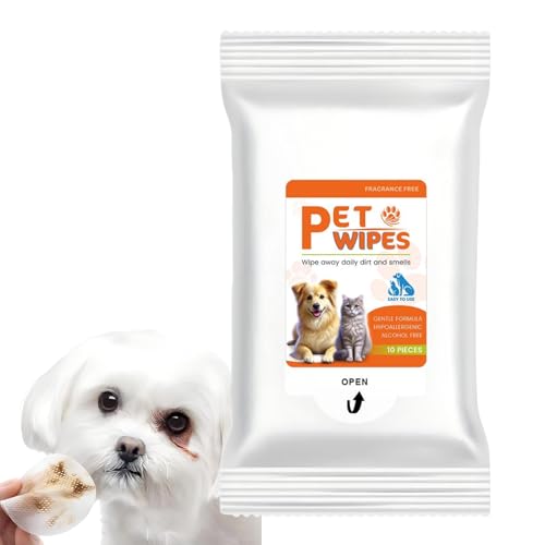 Dog Eye Wipes | ソフトな犬用耳クリーナー - ペットアクセサリー お手入れ 洗浄 子犬 子猫 肉球ケア - 室内 旅行 ホーム アウトドア