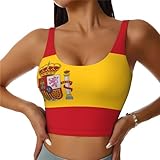 Sujetador Deportivo sin Mangas con Estampado de Bandera española para Mujer, Transpirable, para Entrenamiento, Yoga y Gimnasio.