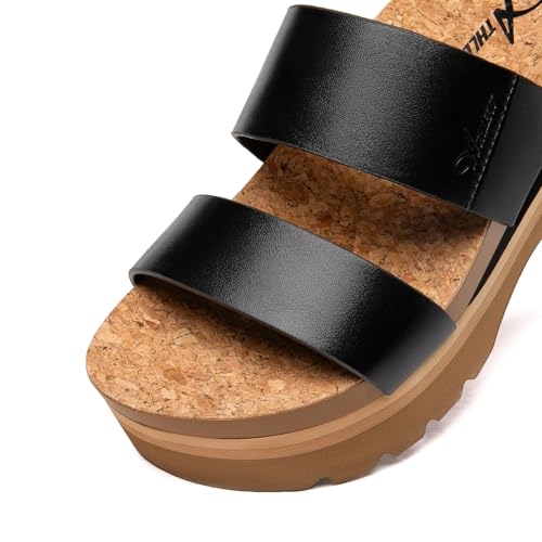 Athlefit Women's Platform Slide Sandals Comfortable Crok Footbed Arch Support Slip On Summer Beach Flatform Sandals4