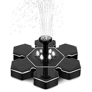 ACEWD Zonne-energie waterpomp, zonne-energie fontein pomp met LED-verlichting 2,4/3W hogere efficiëntie zonne-fontein waterpomp kit drijvende fontein pomp voor vogelbad tuin vijvers decoratie