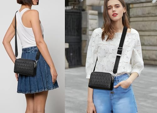 MKP COLLECTION Crossbody Bags for Women Small Shoulder Purses with Adjustable Wide Strap, Triple Zip Design2