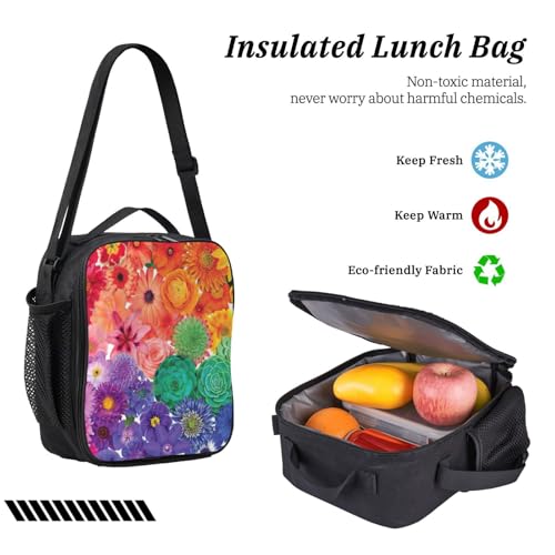 Sac à dos d'école léger imprimé fleurs pour le midi et la récréation
