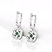 7.85Ct Green Emerald Leverback Dangle Earrings with Halo Cubic Zirconia