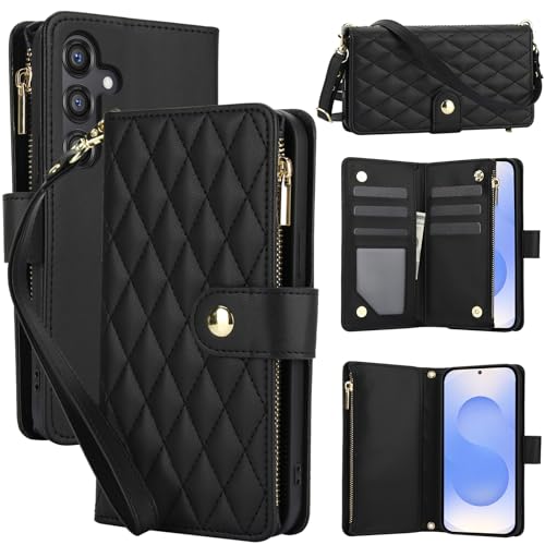 Housse portefeuille Samsung Galaxy A37 5G avec fermeture zippée sécurisée