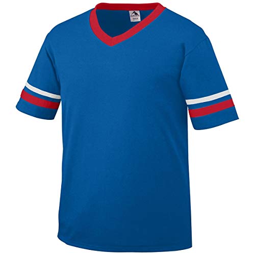 Augusta Sportswear Sleeve Stripe Jersey, Large, Royal/RED/White miniatura 1