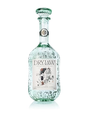 Drylaw Ginebra orgánica premium de uvas Moscatel. Cítrica y floral con notas de lichi, albaricoque, fruta tropical, melón y plátano. Botella decorativa. Gold en Gin Masters 2024.