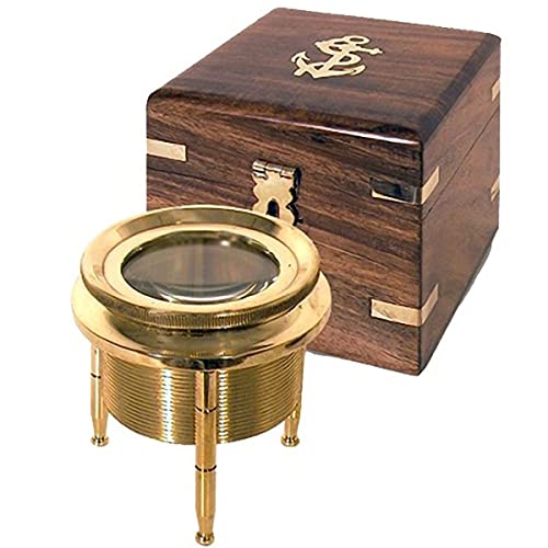 Loupe décorative dans son coffret en bois de rose pour bureau