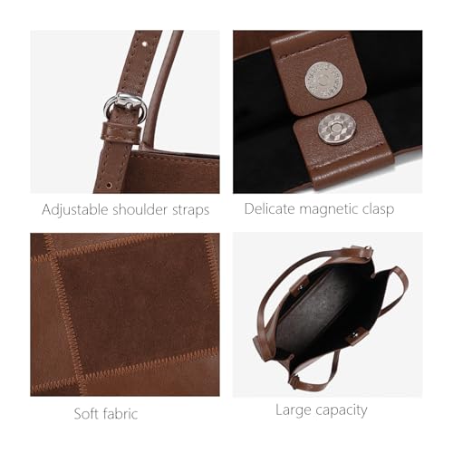 Bolso mediano de hombro para mujer en cuero vegano miniatura 5