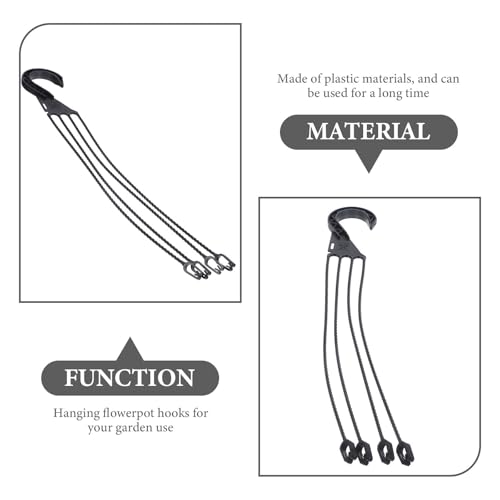 Happyyami Hanging Basket Hooks Plastic Flower Pot Hangers 5 Pack for Balcony Terrace Indoor Outdoor Planter Holders Easy Installation Durable Design - Image 4
