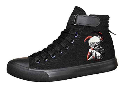 WANHONGYUE Tokyo Ghoul Anime Unisex High-Top Canvas Shoes Lace-up Pump Trainers Fashion Sneakers Flats Plimsolls 8.5 M US Women/6.5 M US Men Black 4
