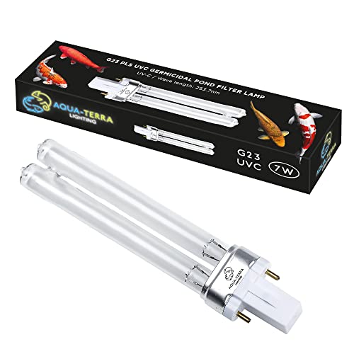 Aqua-Terra Lighting ampoule de filtre de bassin 7 W – Germicide G23 2 broches PLS Base de lampe pour remplacer les ampoules UV dans les filtres et clarificateurs