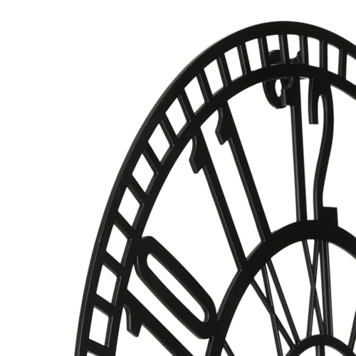 Image of Wakefit Metal Analog Wall Clock Medium | 16 Inch | Laser Cut Abstract Home Decor & Gifting Option | for Living Room Study Bedroom & Office Decor | Verniq Metal Wall Clock 400 MM Black