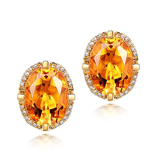 Boucles d'oreilles en citrine jaune et argent 925 de prestige pour femme