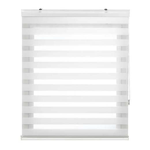 Blindecor Vela estor enrollable noche y día premium con galería | Blanco roto, estor de 120 x 180 cm (ancho x alto) | Tamaño de la tela 117 x 175 cm | Estor noche y día elegante