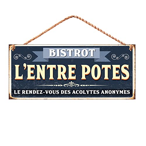 STC Plaque déco métal Bistrot l'entre potes