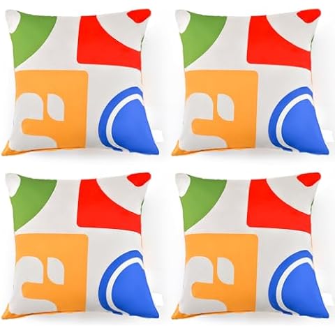 COSTWAY Set of 4 Colourful Velvet Pillows Cover