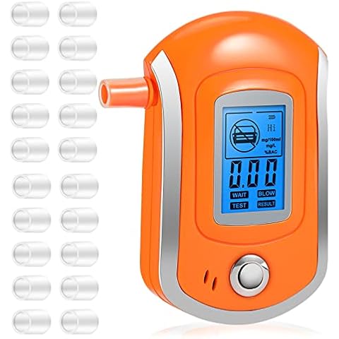 Wzone Breathalyzers Breath Tester, Professional Alcohol Tester with 21 Mouthpieces and LED Screen for Personal and Professional Use Cover