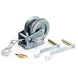 AC-DK Heavy Duty 1600lbs Hand Winch, with 8M Steel Cable, Heavy Duty Hand Crank Winch, ATV Boat Trailer Marine (1600LBS)