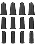 Finger Protectors 12 Pcs 3 Sizes, Rubber Fingers Tips, Silicone Finger Protectors, Silicone Finger Tip Protectors, for Embroidery, Sewing, Cutting, Hot Glue Gun, Sorting Task Etc (Black, S,M,L)
