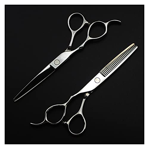 Kwent Tijeras Pelo Tijeras Profesionales Japonesas 440c para Zurdos, 5,5, 6 Pulgadas, Corte De Pelo Plateado, Corte De… - Imagen 2
