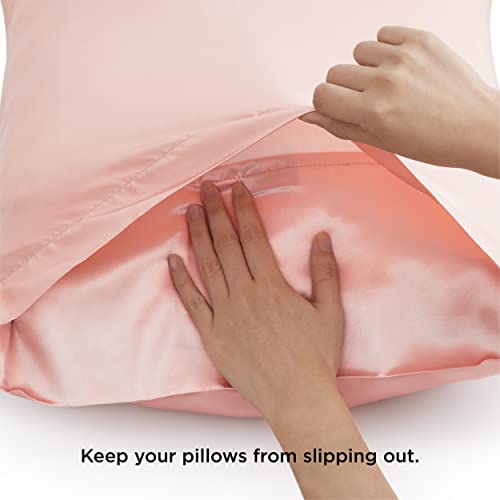 Bedsure Satin Pillowcase For Hair And Skin Queen -Coral Silk Pillowcase 2 Pack 20X30 Inches - Satin Pillow Cases Set Of 2 With Envelope Closure, Gifts For Women Men #TOP5