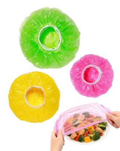 AEUXZA 60 Coperchi Alimentari in Plastica Elastica, 3 Misure Ø16/22/28 cm, Kit Copri Alimenti con Elastico, Riutilizzabili per Conservare Cibo Fresco Zero Sprechi