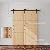 SKYSEN 32in x 84in Double Sliding Barn Doors with 6FT Single Track Bypass Barn Door Hardware Kit, Unfinished Spruce Wood, Save Spacing, Easy to Install, Maximum Fit 53in Openning.(32-84-6FT-DGJ)