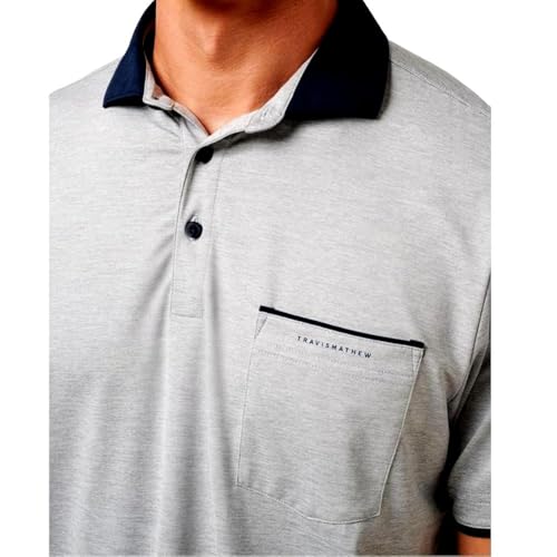 TravisMathew Men's Call It Off Polo, Heather Medium Grey4