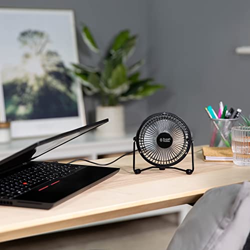 Russell Hobbs 4" Inch, Lightweight, Compact, Portable, USB Desk Fan, Quiet Operation, 1m Cord, Black - RHUSBF0421B - Cosy Home Interiors Russell Hobbs 4" Inch, Lightweight, Compact, Portable, USB Desk Fan, Quiet Operation, 1m Cord, Black - RHUSBF0421B - Image 7