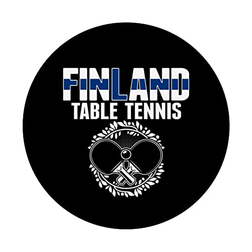 Finland Table Tennis Lovers Finnish Ping Pong Team Supporter PopSockets Swappable PopGrip, Black - Image 3