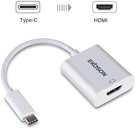 USB C to HDMI Adapter, EKOSON Mini Displayport to Hdmi, for USB Type-C Devices Including Samsung Galaxy, Google Pixel, One Plus, Huawei, Nintendo Switch, MacBook, White