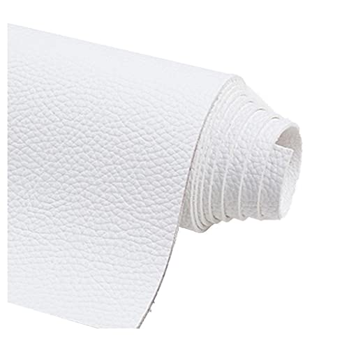 Tissu similicuir blanc 138x100 cm souple pour canapé et auto