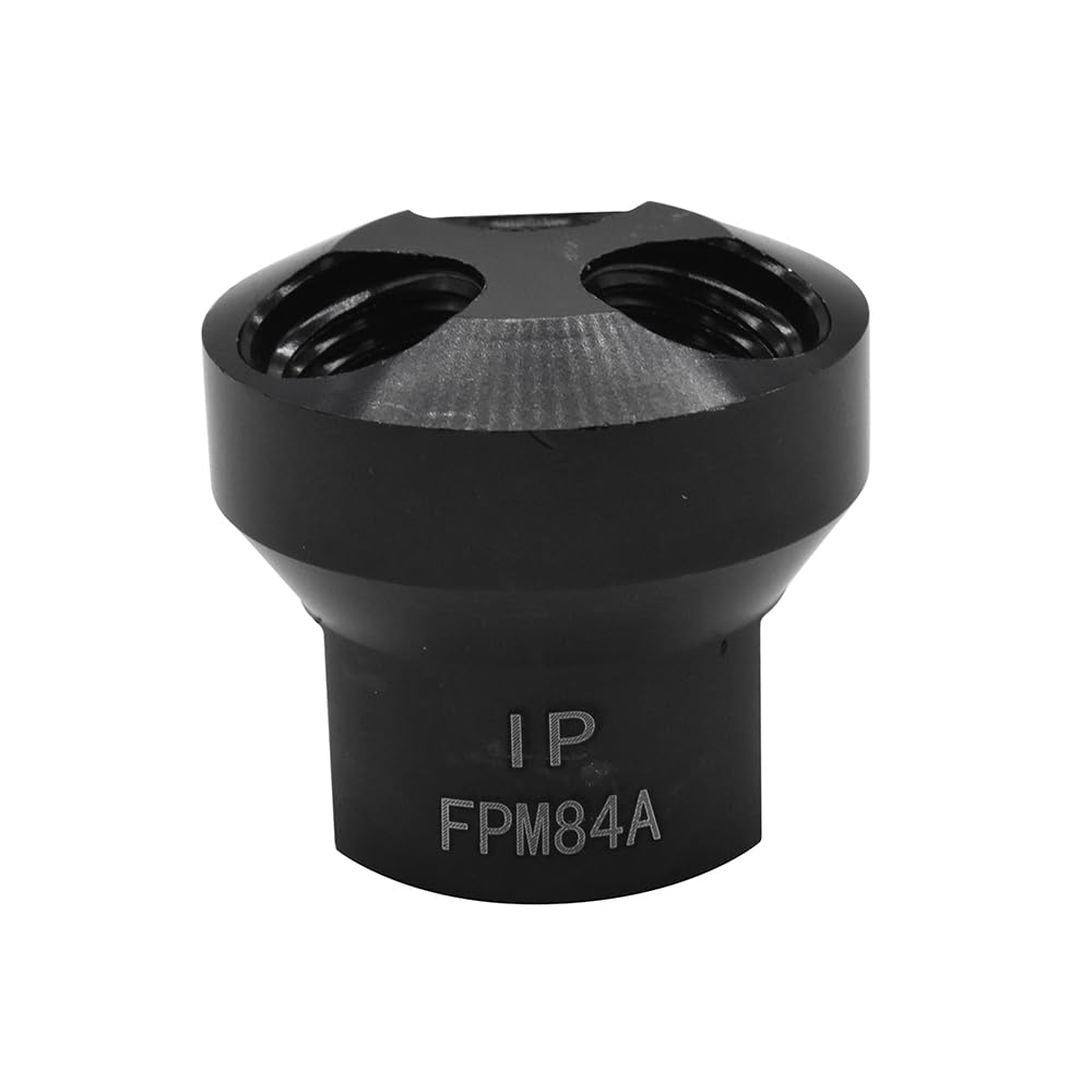 Interstate Pneumatics FPM84A Aluminum Round Manifold - 3 Way Adaptor 1/2 Inch NPT Inlet x 1/4 Inch NPT Outlet (3X)