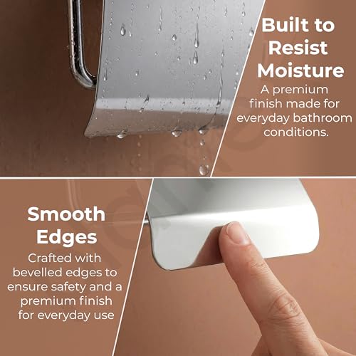 Image of Plantex J4 Stainless Steel Toilet Paper Holder for Bathroom /Tissue Holder for Washroom /Toilet roll Holder for Wall Mounted /Bathroom Accessories (Chrome Finish) Onix