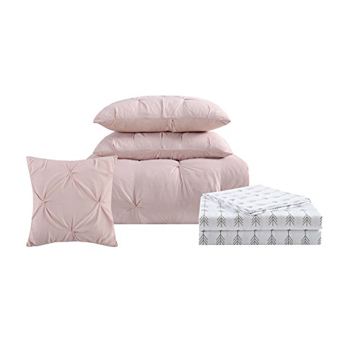 Truly Soft Everyday - Arrow Pleated Blush Queen Bed In A Bag - Blush #TOP2