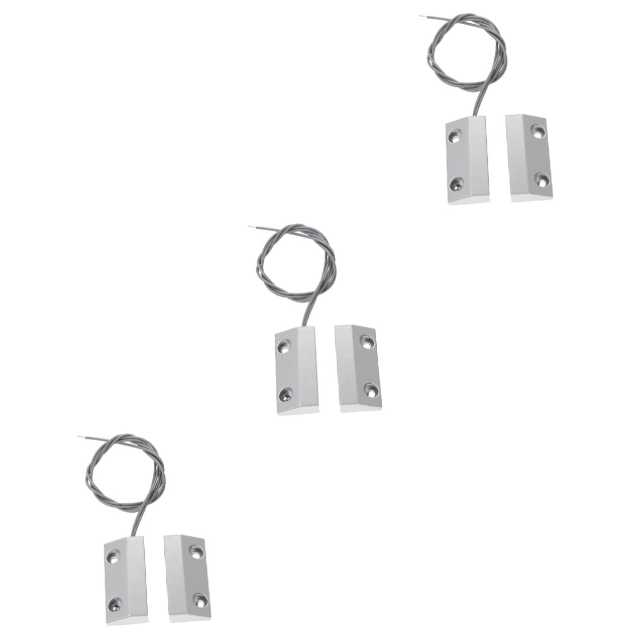 NUOBESTY 3 Ensembles capteur Alarm Door Sensor Aimant magnétique Filaire équipement de Dispositif de détection Alliage de Zinc Silver