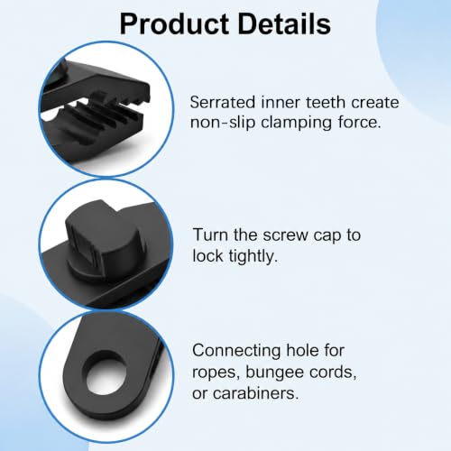 10 Pièces Pinces de Fixation en Nylon Clips à Dents Inversées pour Bâche – vue 4