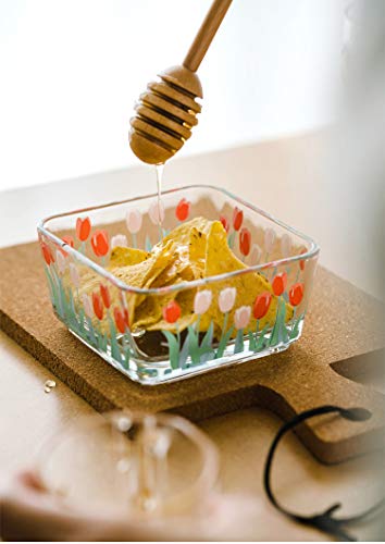 Yaocoral 9 Oz Tulip Candy Dish Small Glass Candy Bowl,Mini Dessert Bowl Clear Square Glass Bowl For Dessert,Snack,Fruit,Yogurt,Dip,Side Dishes,Kitchen Prep(Mixcolor3) #TOP3