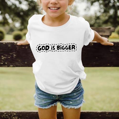 Image of Sulayesh Girls Cute Christian Shirts Jesus God Faith Bible Verse Tshirt for Kids Religious Inspirational Graphic Tees Tops