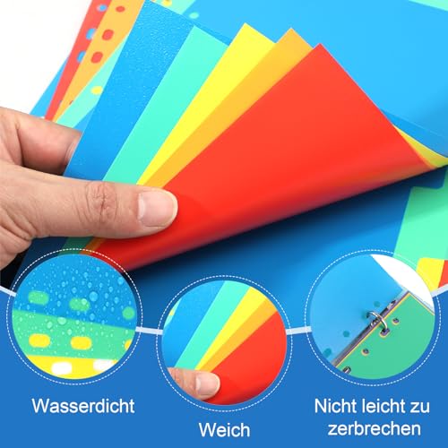 Thboxes Register für Ordner A4, 3er Set 10-Teilige Ordner Trennblätter Bunte PP Register A4 für Ringordner Hebelordner Aktenordner Büro Schule