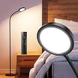 BeaNet フロアライト LED 【 無線リモコン・タッチスイッチ・ 調光調色】 スタンドライト組み立て簡単 【PSE認証済】省エネ目に優しい フロアランプ 読書/勉強/仕事/プレーフロアスタンド、ブラック BNT-FLL06