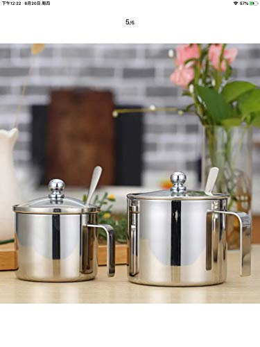 Fladess Large Sugar Bowl, Glass With Clear Lid And Spoon With Handle,Also For Salt,Spices,Nuts, Candy (Large) #TOP3