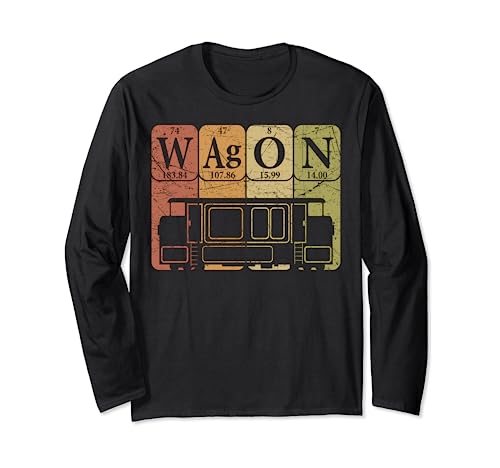 Train Wagon Periodic Table Elements Railroad Train Lover Long Sleeve T-Shirt
