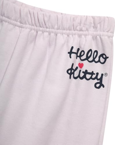 Image of Hello Kitty Girls Sweatpants Set - 2 Piece Fleece Crewneck Sweatshirt and Girls Joggers Cute Matching Clothing Set (2T-12), Size 4, Orchid Ice