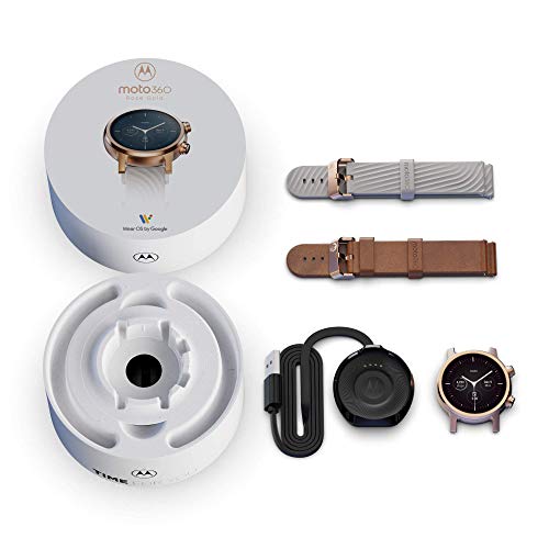 Moto 360 3Rd Gen 2020 - Wear Os By Google - The Luxury Stainless Steel Smartwatch With Included Genuine Leather And High-Impact Sports Bands - Gold (Renewed) #TOP6